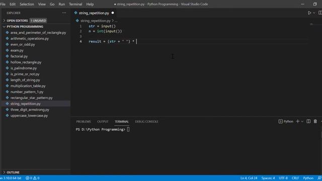 String Repetition with Specified integer in Python Easy Method #Python #Coding смотреть онлайн