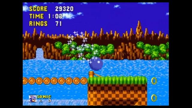 Sega Mega Drive 2 (Smd) 16-bit Sonic The Hedgehog 1 part Green Hill