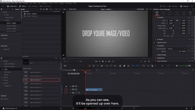 TUTORIAL | Paper Cutting Intro: DaVinci Resolve template смотреть онлайн