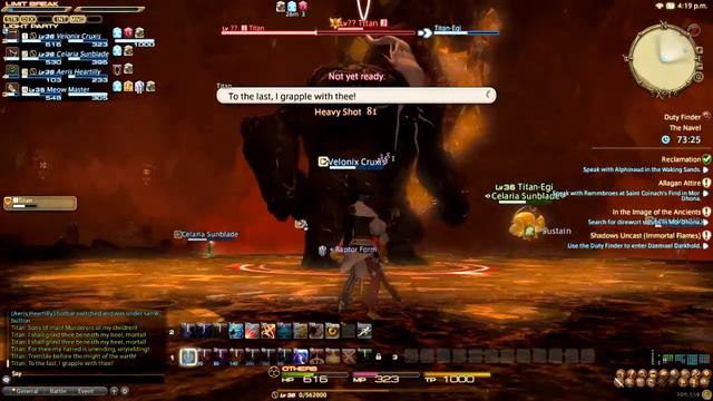 FFXIV ARR Sargatanas Titan Fight (Story Quest) SMN Tank смотреть онлайн