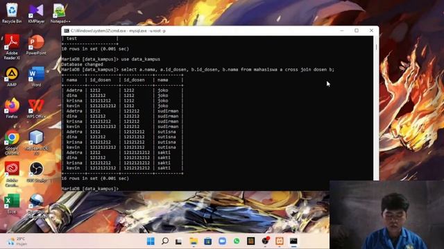 Cross Join dan Union Join di MYSQL menggunakan CMD di Aplikasi XAMPP смотреть онлайн