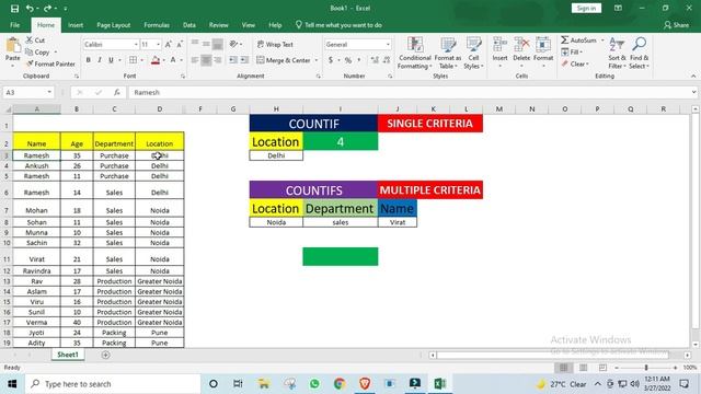 COUNTIF vs COUNTIFS in Excel | COUNTIF vs COUNTIFS in GOOGLE SHEET смотреть онлайн