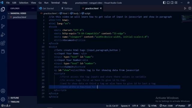 How to take value of input and show on page in JavaScript смотреть онлайн