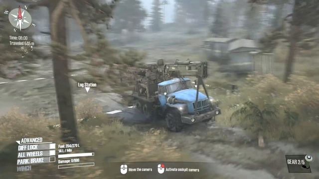 Spintires: Mudrunner - Ural-432010 transporting logs смотреть онлайн