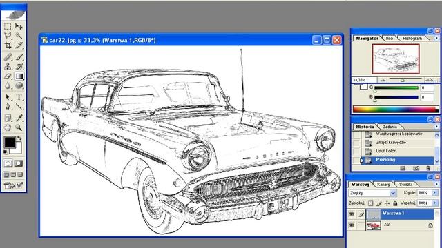 Kurs Photoshop -  1/2 Foto 1/2 Szkic