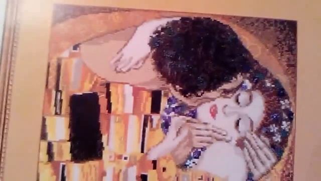 Вышивка крестом. Риолис. По мотривам картины Климта "Поцелуй". смотреть онлайн