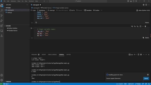 Python Tutorial - Python Variables - Variable Names смотреть онлайн