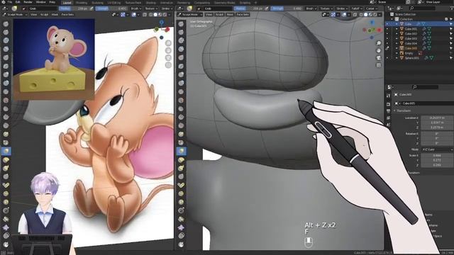 Полный процесс создания персонажа "Джери" в Blender смотреть онлайн