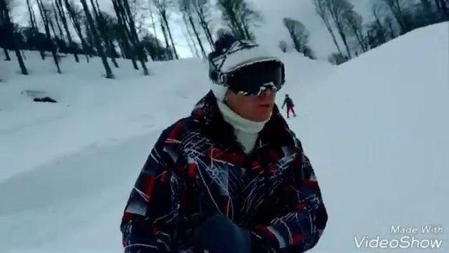 Как снять красивый спуск с горы на лыжах. Просто и быстро. Сочи. Роза Хутор. смотреть онлайн