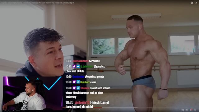 Komplett voll mit Wasser! Chris Kall schockt Daniel Kubik mit Stoff Bodybuilding live Reaktion смотреть онлайн