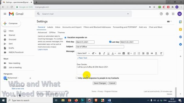 Out Of Office Email In Gmail | How To Set Vacation Email In Gmail? | How To Set Out Of Office Email