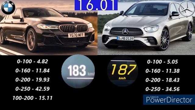 BMW 540D XDRIVE 340PS VS MERCEDES E400D 4MATIC+ 330PS ACCELERATION 0-250KM/H