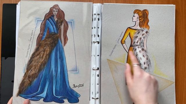 Обзор папки ДИЗАЙНЕРА ОДЕЖДЫ // прогресс в фэшн эскизах смотреть онлайн