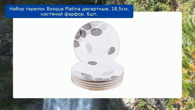 Набор тарелок Bosqua Platina десертные, 18,5см, костяной фарфор, 6шт. обзор