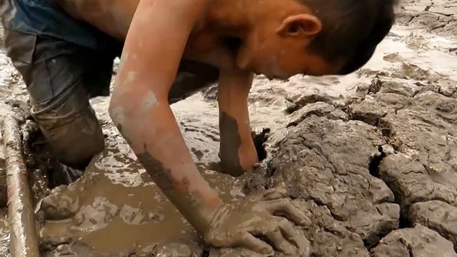 Мальчик в грязи ловит гигантскую рыбу в сухой сезон смотреть онлайн