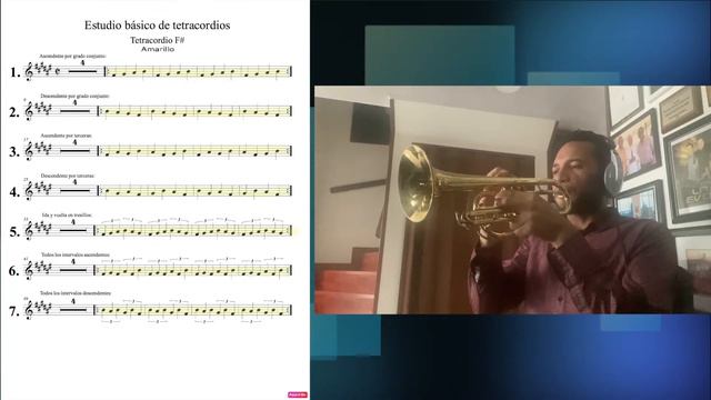 Study of tetrachords in trumpet, F# tetrachord - Estudio de tetracordios en trompeta, tetracordio F смотреть онлайн