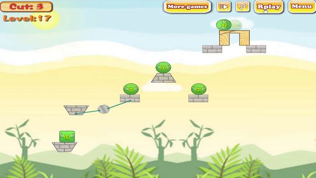Angry Birds Piggies Out - CUT THE ROPE AND KICK TRIANGLE PIG!! смотреть онлайн