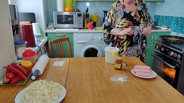 ?Конвертики из слоёного теста с сыром. Тушёная капуста.? смотреть онлайн