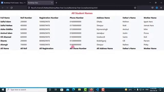 Bootstrap 5 Table: All Classes And Responsive Table Bangla Tutorial | Bootstrap 5 Bangla Tutorial смотреть онлайн
