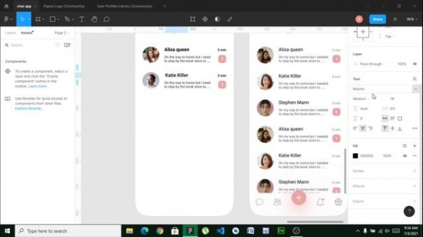 Figma Mobile App Tutorial. Online Chatting App UI Design in Figma