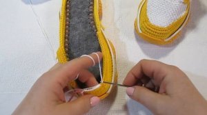 кроссовки на подошве Ромео вязаные крючком  knitted shoes