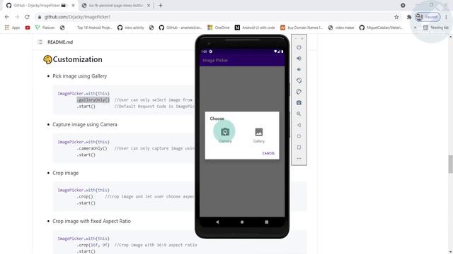 Android Studio Tutorial - Upload Image using Camera - Get Image from Gallery смотреть онлайн