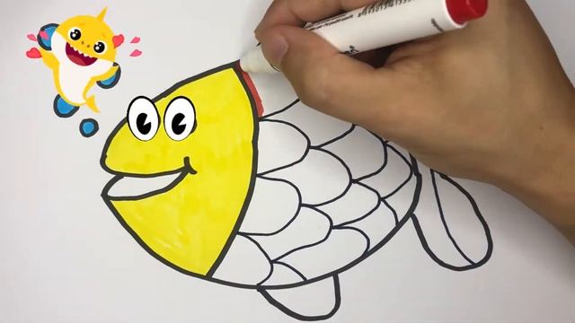 Lets learn How to draw a fish / Как нарисовать рыбу смотреть онлайн