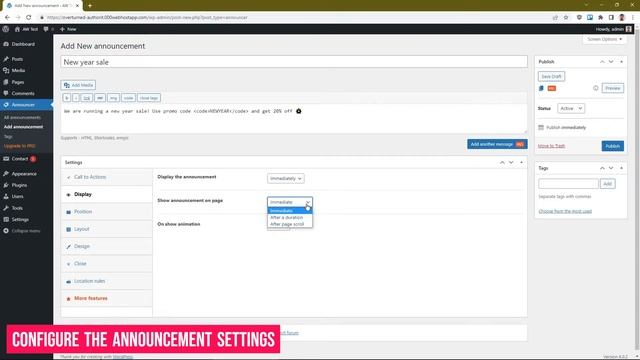How to Create an Announcement bar for Notification Messages in WordPress смотреть онлайн