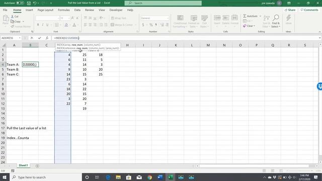 Pull last Record of a List in Excel using 2 simple Excel Functions (COUNTA, INDEX) смотреть онлайн