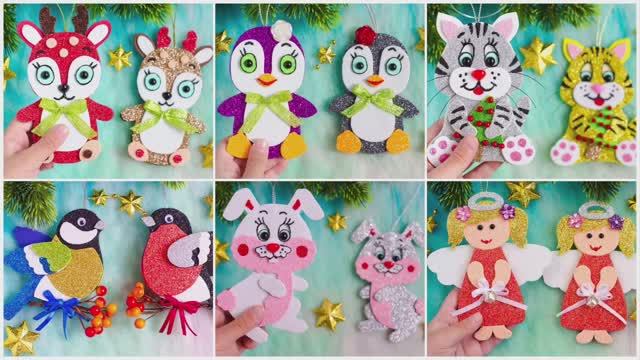 6 ИДЕЙ НОВОГОДНИХ ПОДЕЛОК из ФОАМИРАНА смотреть онлайн
