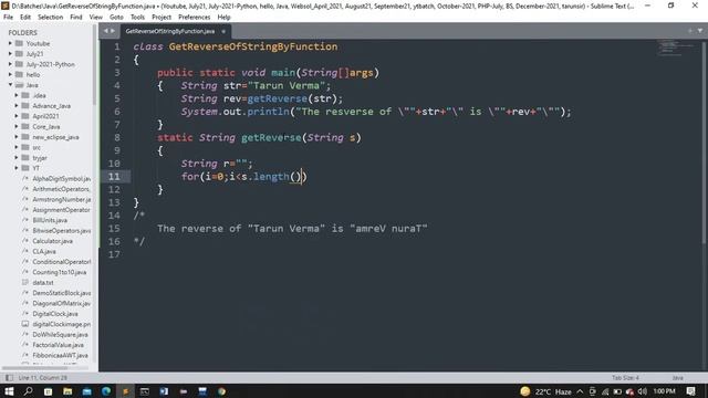 get reverse of string using function in java in hindi смотреть онлайн