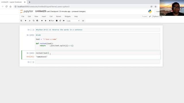 Python Drill 8: Reversing the words in a sentence смотреть онлайн