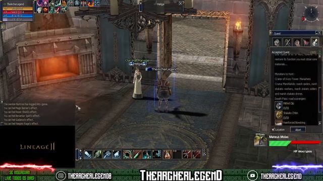 🔴LINEAGE 2 AO VIVO🔥L2 FIREBIRD 1X🔥QUEST 2ª JOB TEST OF SAGITTARIUS #ura #seuboot #L2 #lineageii