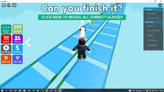 прохождение карты 98% Fail Impossible Glass Bridge! смотреть онлайн