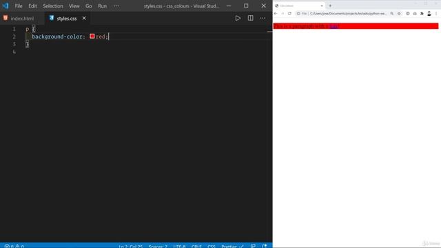05 - Page style with CSS - 004 Colours in CSS text and background смотреть онлайн
