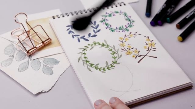 How To Use Watercolor Brush Pens | Simple Wreaths смотреть онлайн