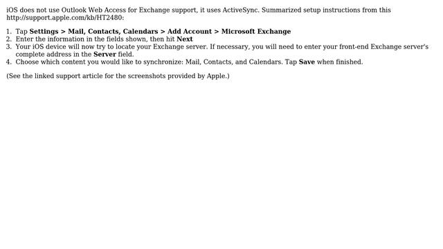 Apple: iPad 2 cannot connect to a Microsoft Exchange server with Outlook Web Access (OWA) смотреть онлайн