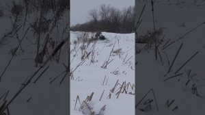 Самодельный снегоход с двигателем ваз 2108,в болоте по пухляку