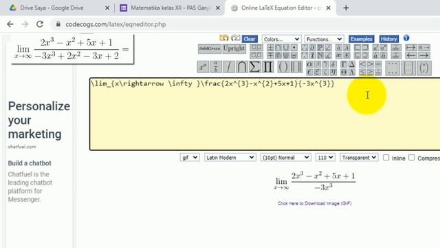 Memanfaatkan Codecogs - Untuk mengetikkan soal model matematika смотреть онлайн
