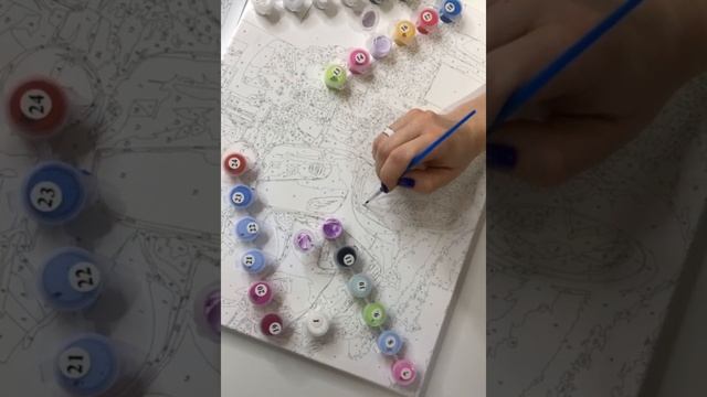 Картина по номерам Мотороллер, 24 цвета холст на подрамнике 30x40 см смотреть онлайн