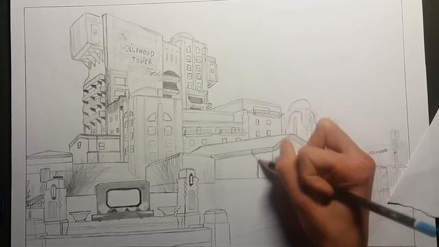 Speed drawing : Tower of Terror Disneyland Paris смотреть онлайн