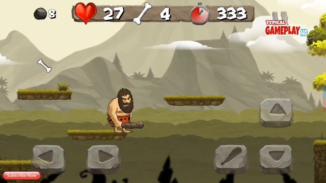 Caveman Chuck Adventure- (Level 1-2) Typical Anoride gameplay HD. смотреть онлайн