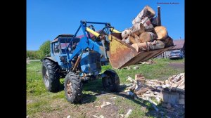 Запуск МТЗ-82 по новой схеме! Трактор КУН возит дрова!