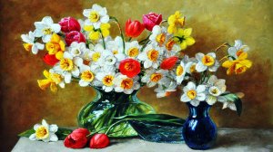 Цветочные натюрморты художника Юрия Кудрина