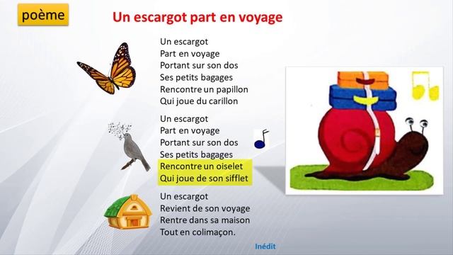 Poésie: Un escargot part en voyage / unité 6 / semaine 3 / page 179 / L'oasis des mots 3AP смотреть онлайн