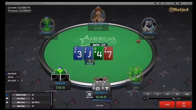 POKER $5/$10 NLHE Cash Game Crazy Session! | (1 Hour) | Online at ACR смотреть онлайн