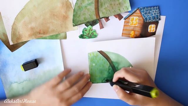 Как нарисовать | Объемный рисунок | Пейзаж смотреть онлайн