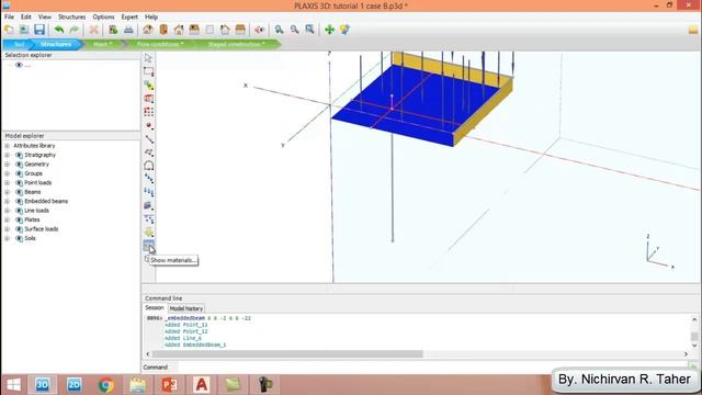 Plaxis 3D V20 Tutorial #1. Foundation in overconsolidated clay, Case C: Pile-Raft Foundation смотреть онлайн
