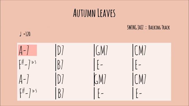 [Backing Track]Autumn Leaves - E Minor (For Guitar)swing Jazz