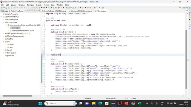 Selenium 4 : Data Driven Testing using Apache POI and Dataprovider with Selenium Webdriver смотреть онлайн